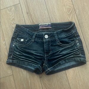 Wallflower Blue Jean Shorts with embellished pockets